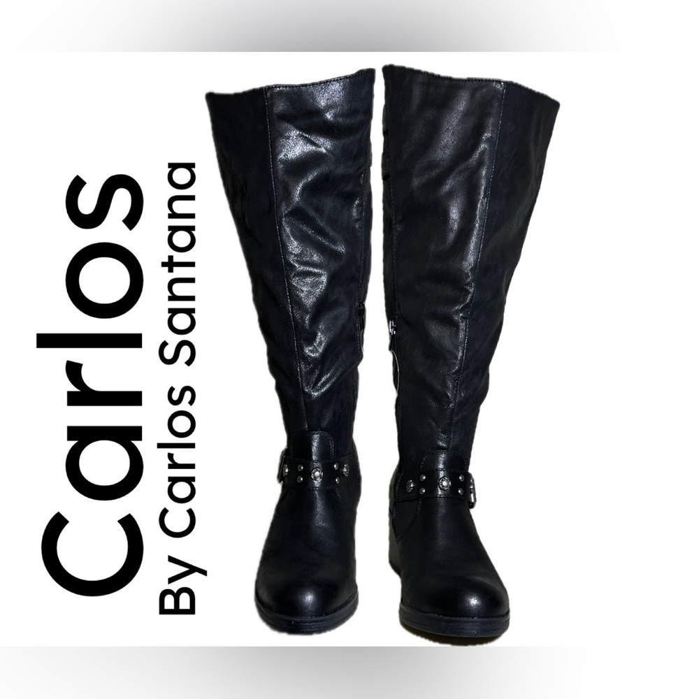 NIB S2 Carlos by Carlos Santana Women's CARA WC Fashion Boot, Black, Size 6.5 M